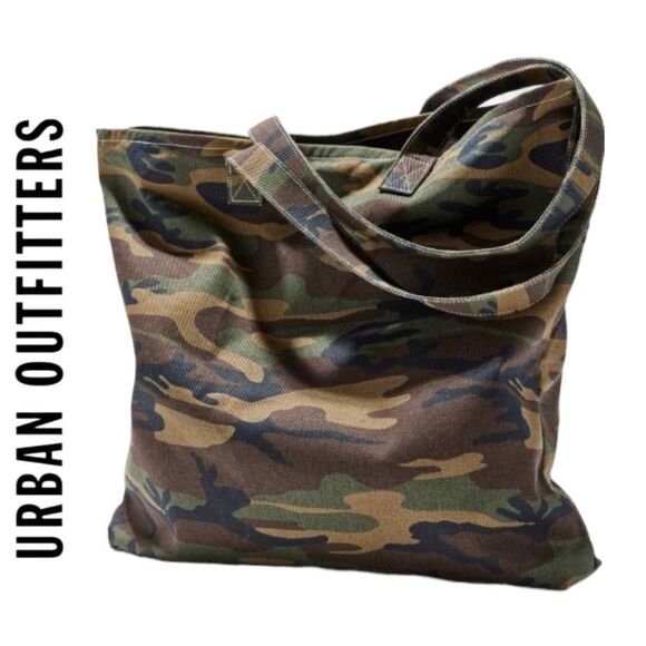 NEW BDG Urban Outfitters UO Large Camo Camouflage Cotton Twill Tote Bag - Picture 3 of 3